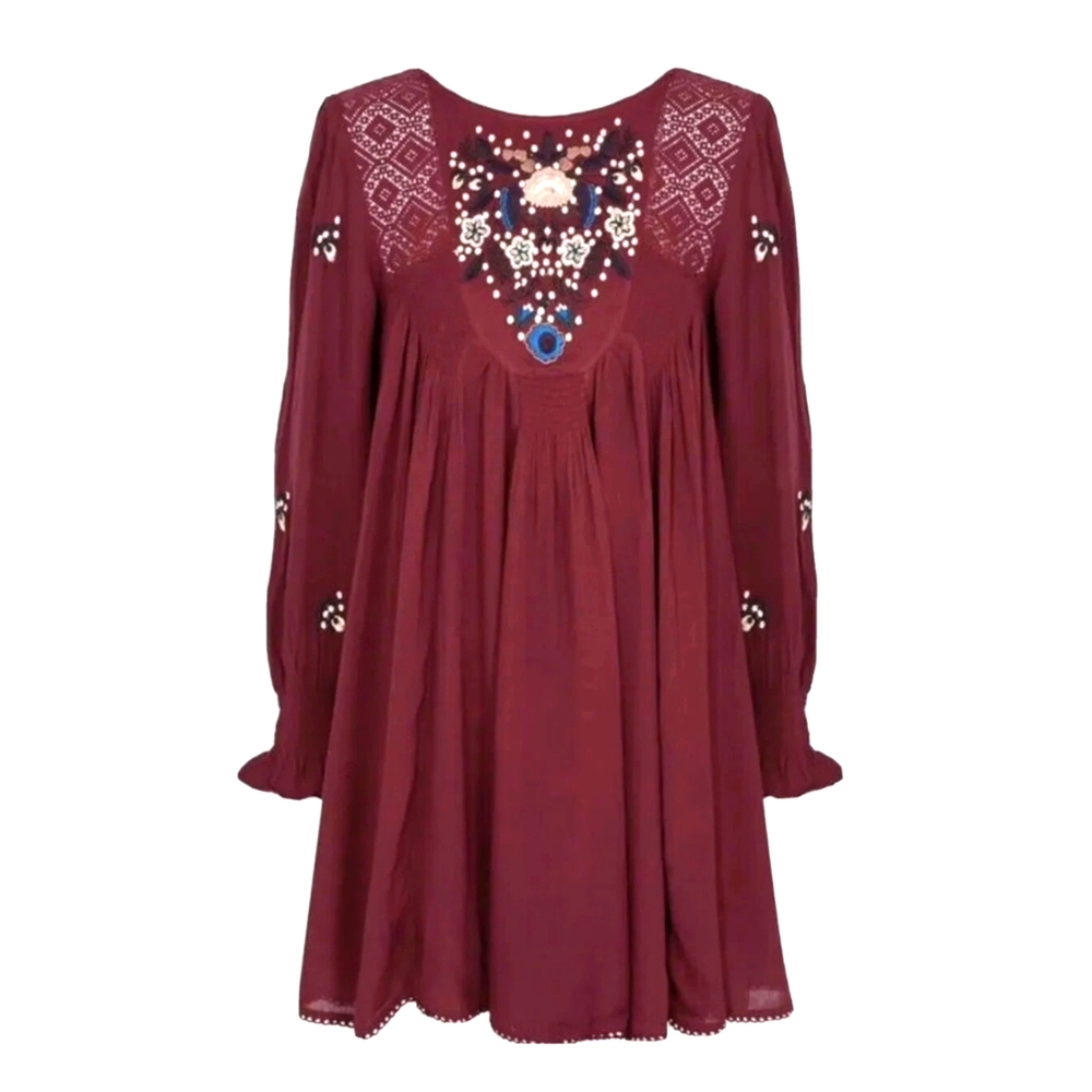 Free People Mojave Embroidered Dress Small